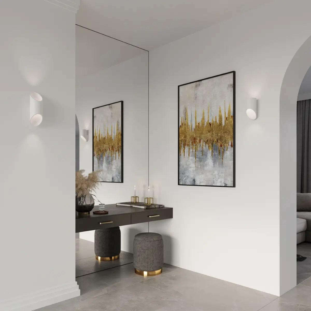 Wandlamp Pipe 30 – Wit Aluminium