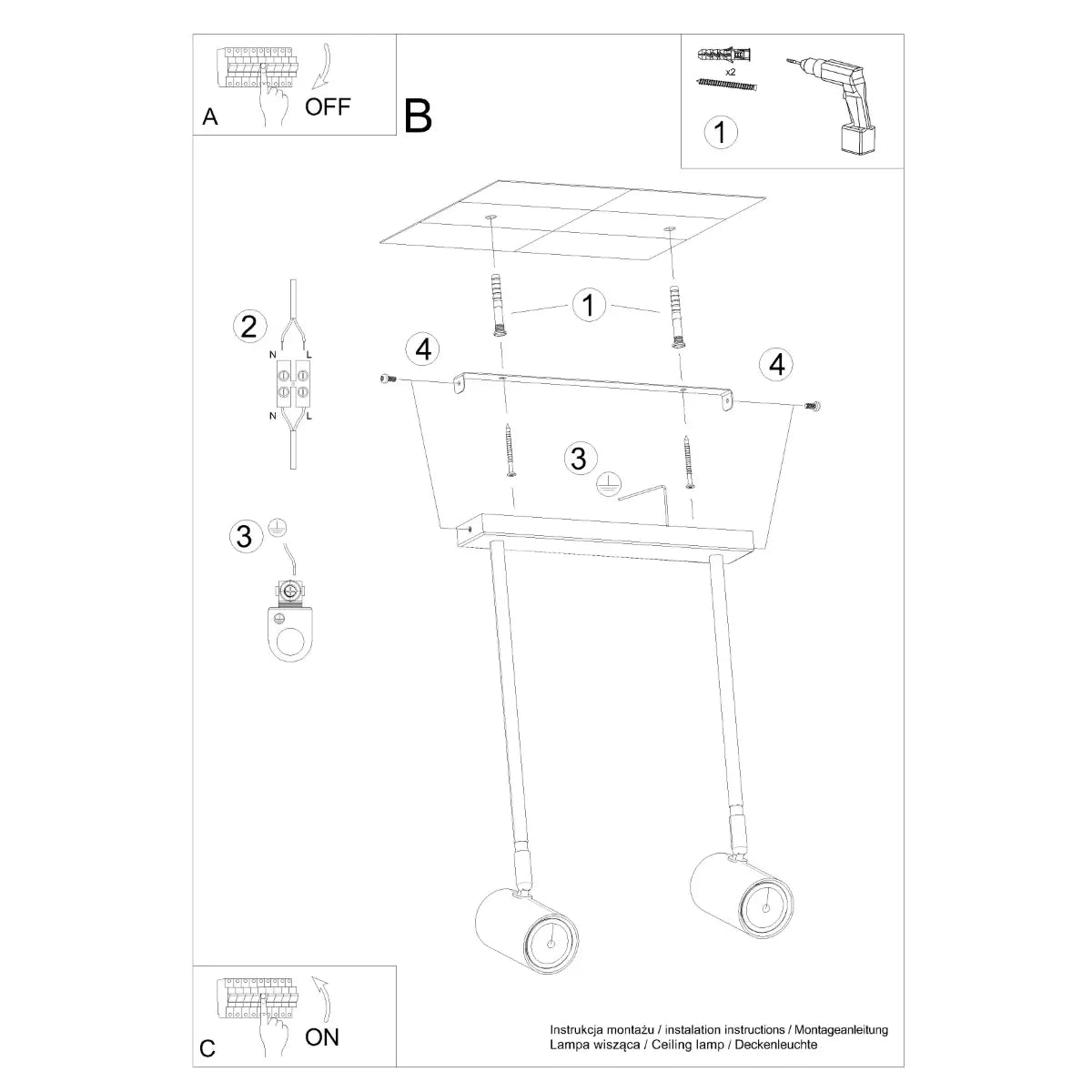 Spots Rondo Spot 2 – Zwart & Staal