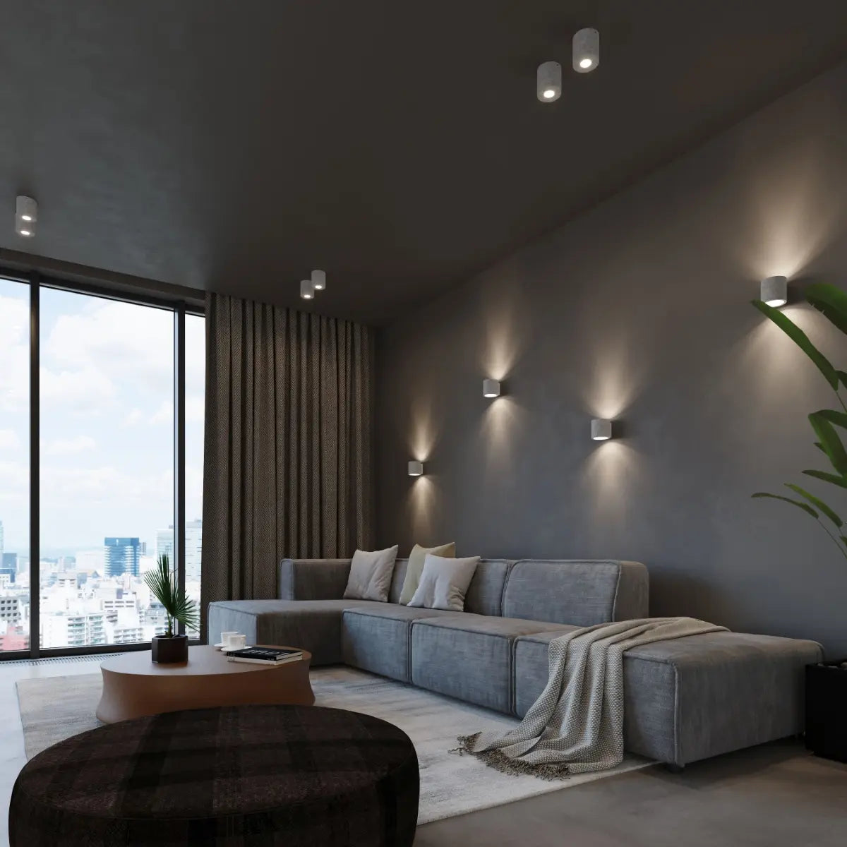 Plafondlamp Rondo 1 – Grijs Beton