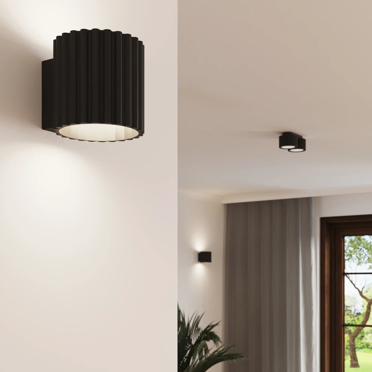 Spots Japandi Double-XS – Zwart & Aluminium