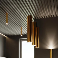 Deckenleuchte Tube 30 – Gold & Stahl