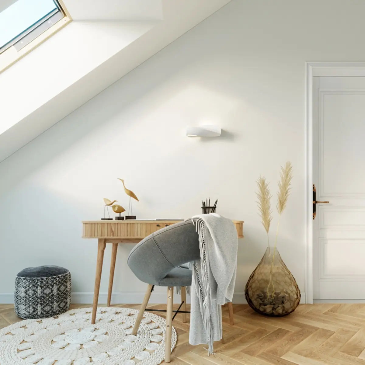 Wandleuchte Twist 1 – Weiß & Keramik