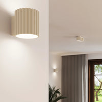 Deckenstrahler Japandi Single XS – Beige & Aluminium