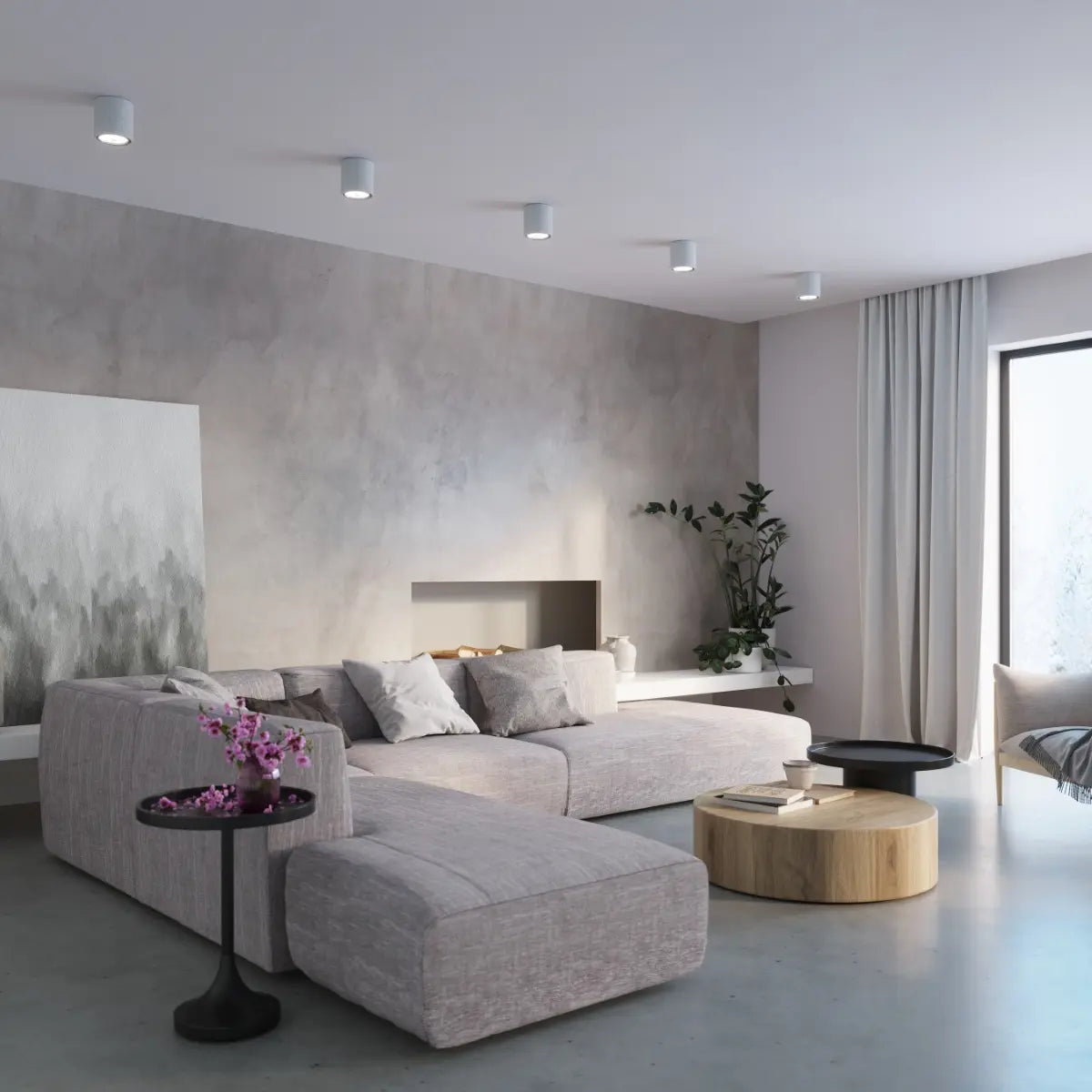 Deckenleuchte Rondo 2 – Grau & Beton