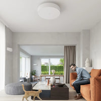 Plafondlamp Ufo Tec 30 – Wit & Stof Glas Staal