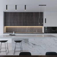 Pendelleuchte Tube Black 2 – Schwarz & Stahl