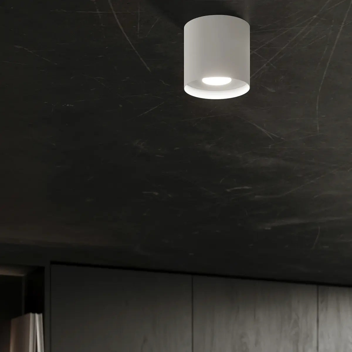 Plafondlamp Tube Plus – Wit & Aluminium