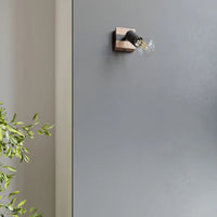 Wandleuchte Naked – Schwarz & Stahl & Holz