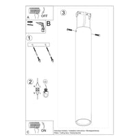 Deckenleuchte Tube Size 40 – Schwarz & Stahl