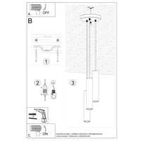 Hanglamp Tube 3P – Okerrood & Staal