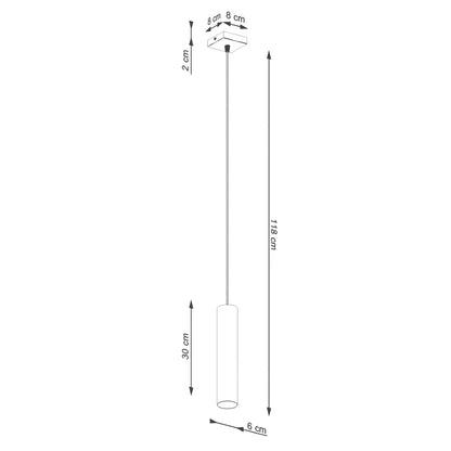 Pendelleuchte Tube 1 – Olivgrün & Stahl