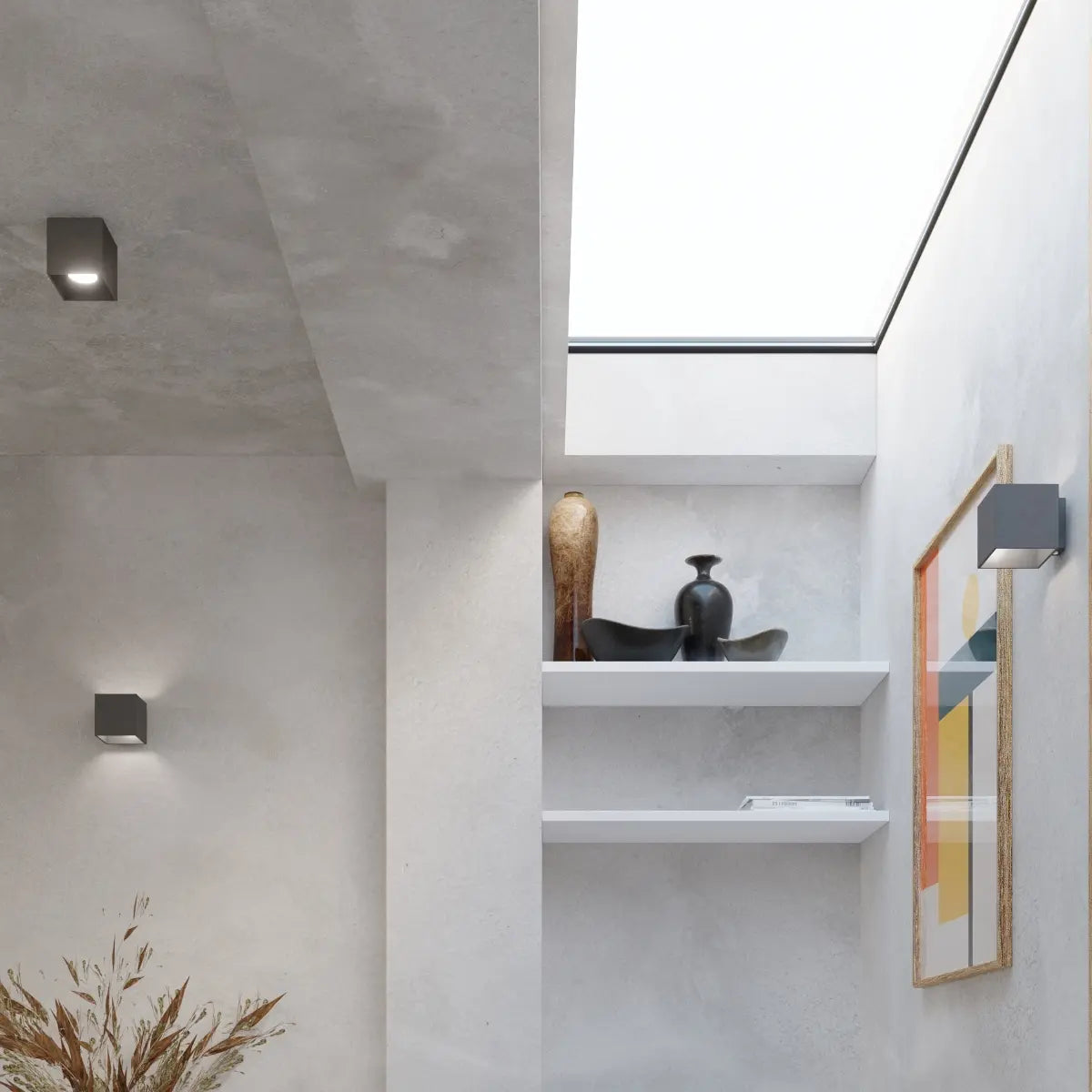 Deckenstrahler Anthra Square – Anthrazit & Aluminium