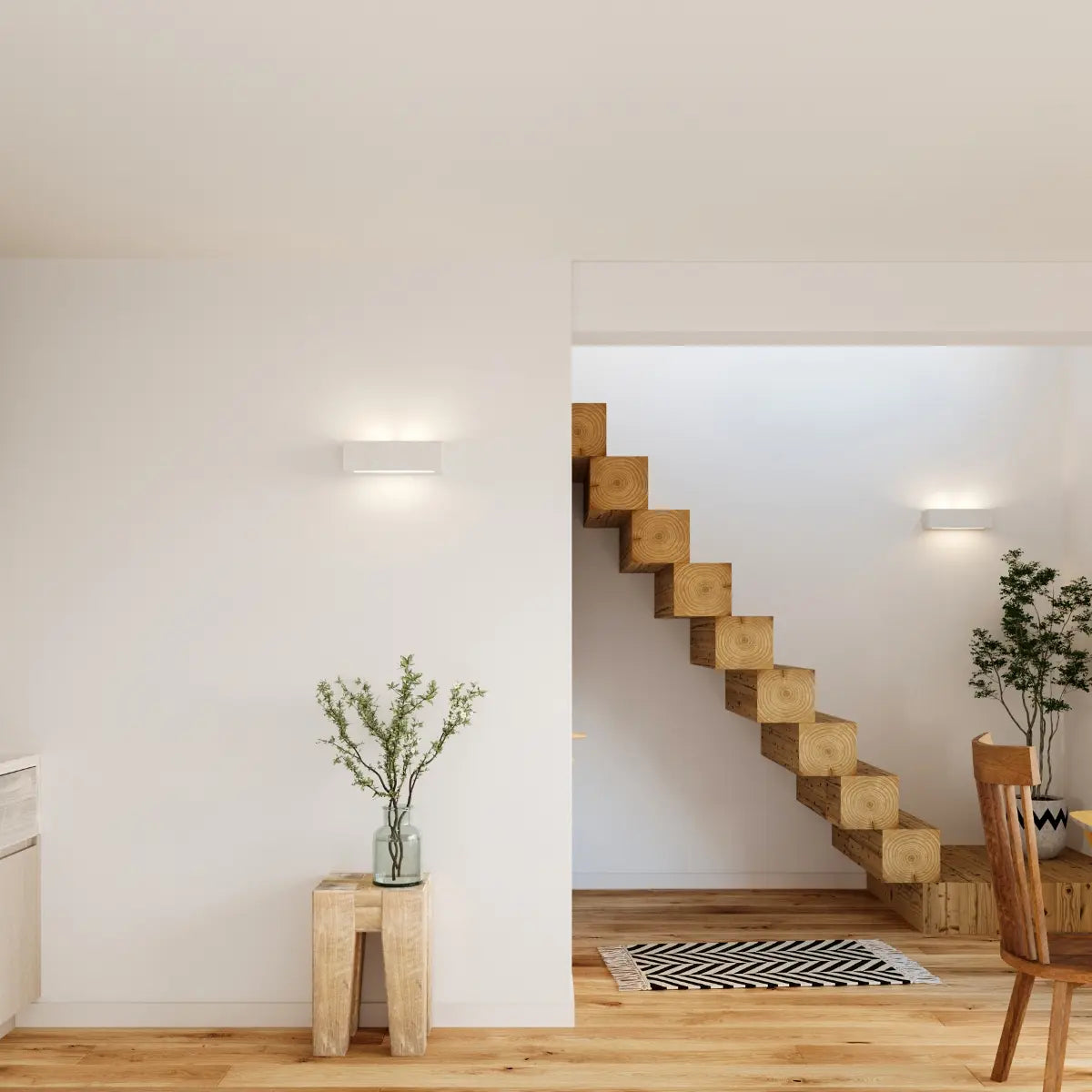 Wandlamp Square 2 – Wit Keramiek & Glas