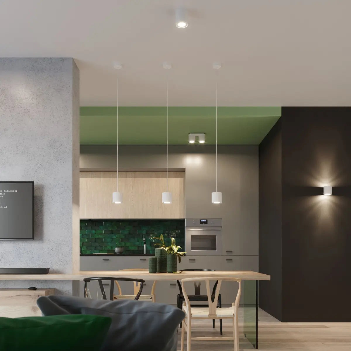 Pendelleuchte Rondo 1 – Weiß & Aluminium