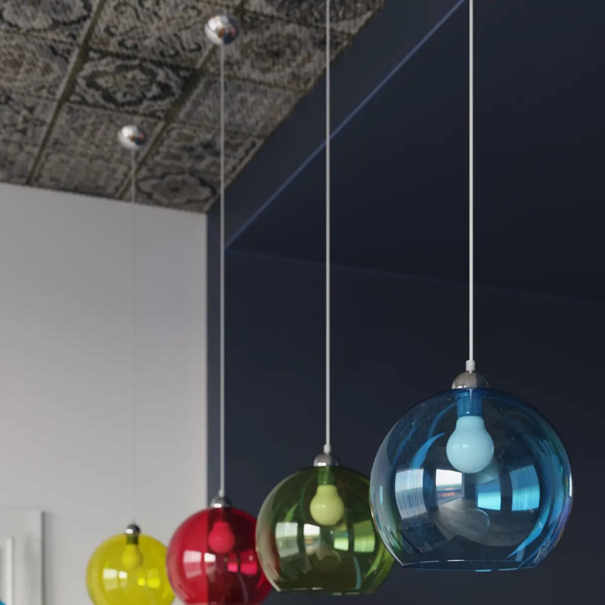 Hanglamp Globe – Grafiet Glas & Staal