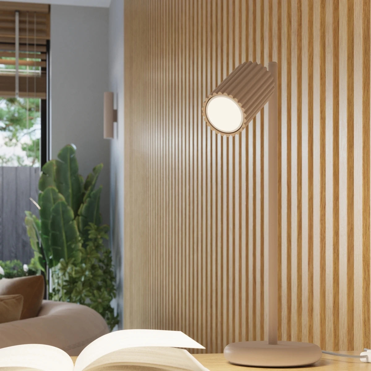Deckenleuchte Japandi 4S – Taupe & Aluminium