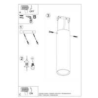 Deckenleuchte Tube Size 20 – Weiß & Stahl
