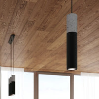 Hanglamp Tube Beton 1 – Zwart & Beton & Staal