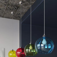 Hanglamp Globe – Rood Glas & Staal