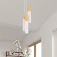 Hanglamp Tube 2 – Wit & Natuurlijk Hout