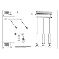 Hanglamp Tube 3 – Okerrood & Staal