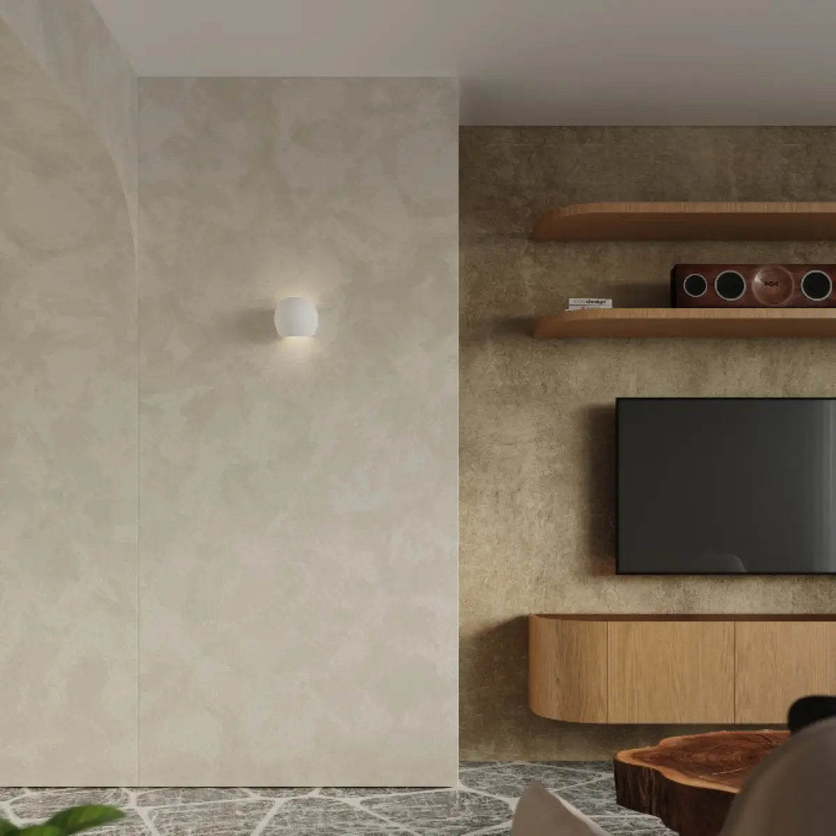 Wandleuchte Planet – Weiß Keramik