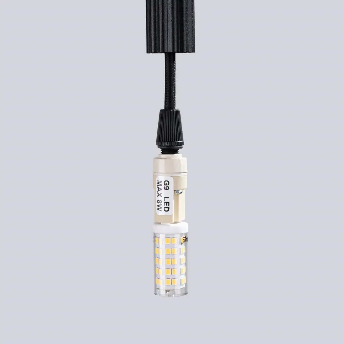 Pendelleuchte Candle 1 – Schwarz & Stahl