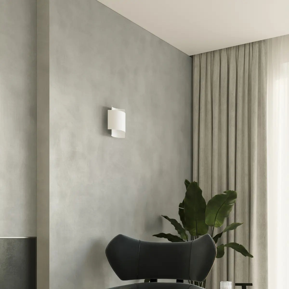 Wandleuchte Lux – Weiß & Stahl