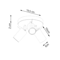 Plafondlamp Rondo 3R – Okerrood & Staal