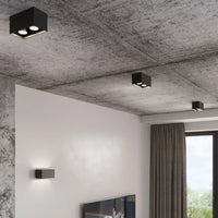 Plafondlamp Square Box – Zwart & Aluminium