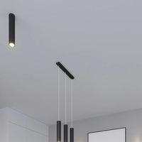 Plafondlamp Tube 30 – Zwart & Staal