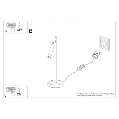 Tischleuchte Matita – Weiß & Stahl