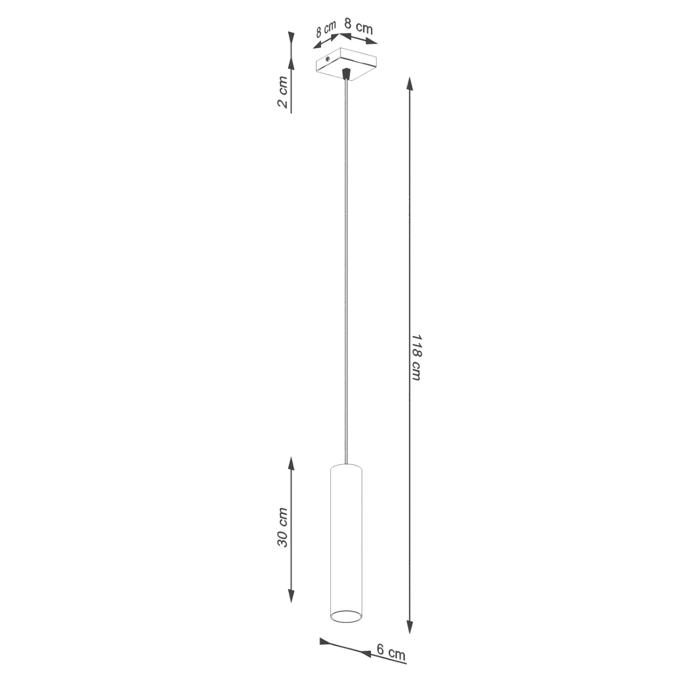 Hanglamp Tube 1 – Okerrood & Staal