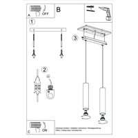 Hanglamp Tube 2 – Okerrood & Staal