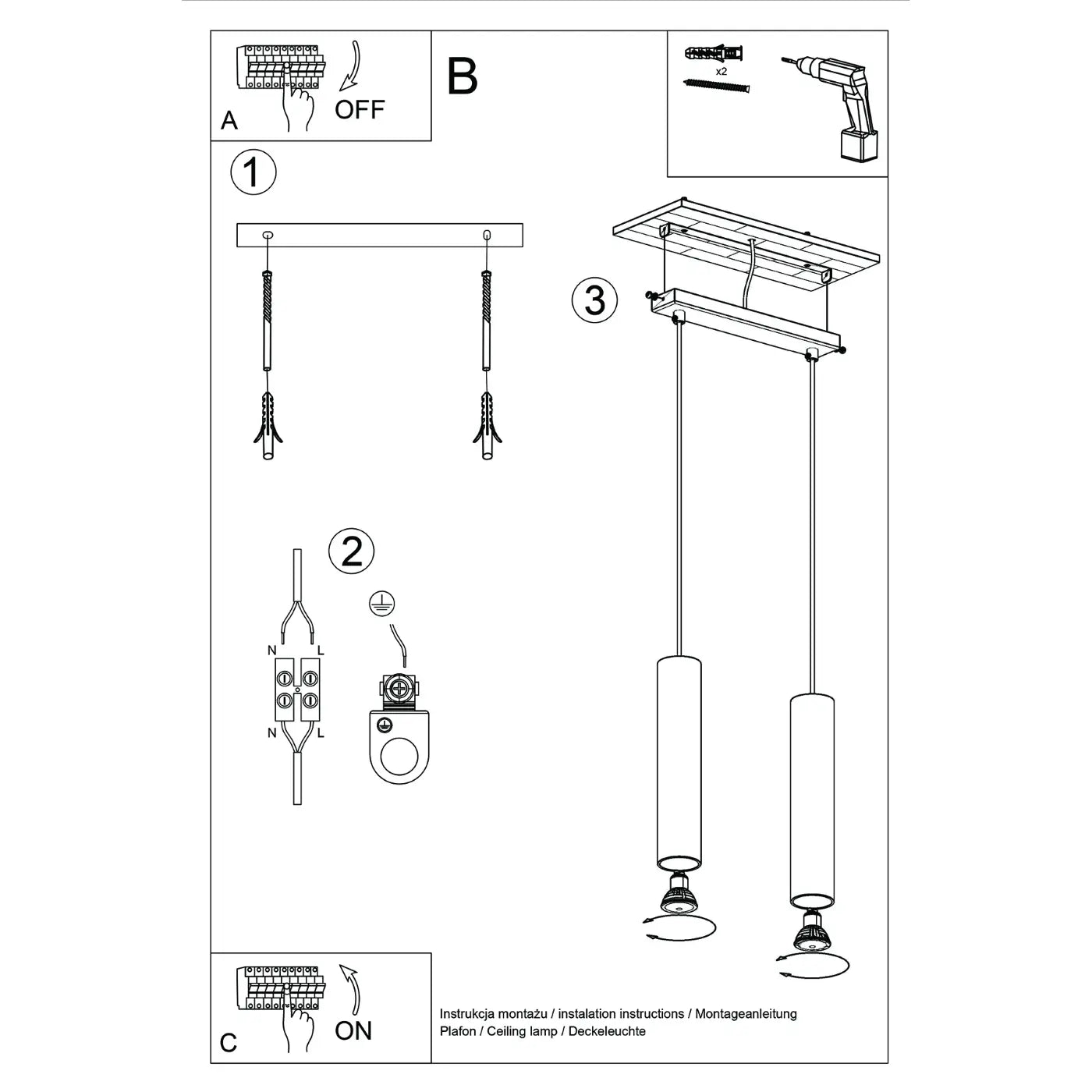 Hanglamp Tube 2 – Okerrood & Staal