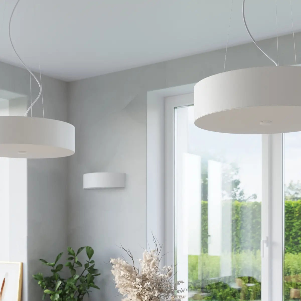 Plafondlamp Ufo Tec 30 – Wit & Stof Glas Staal