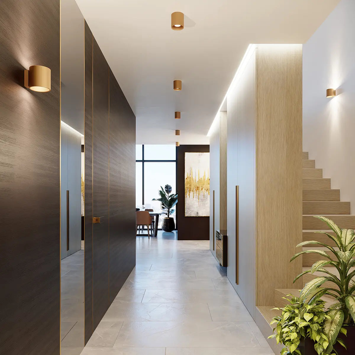 Plafondlamp Rondo 1 – Goud & Aluminium