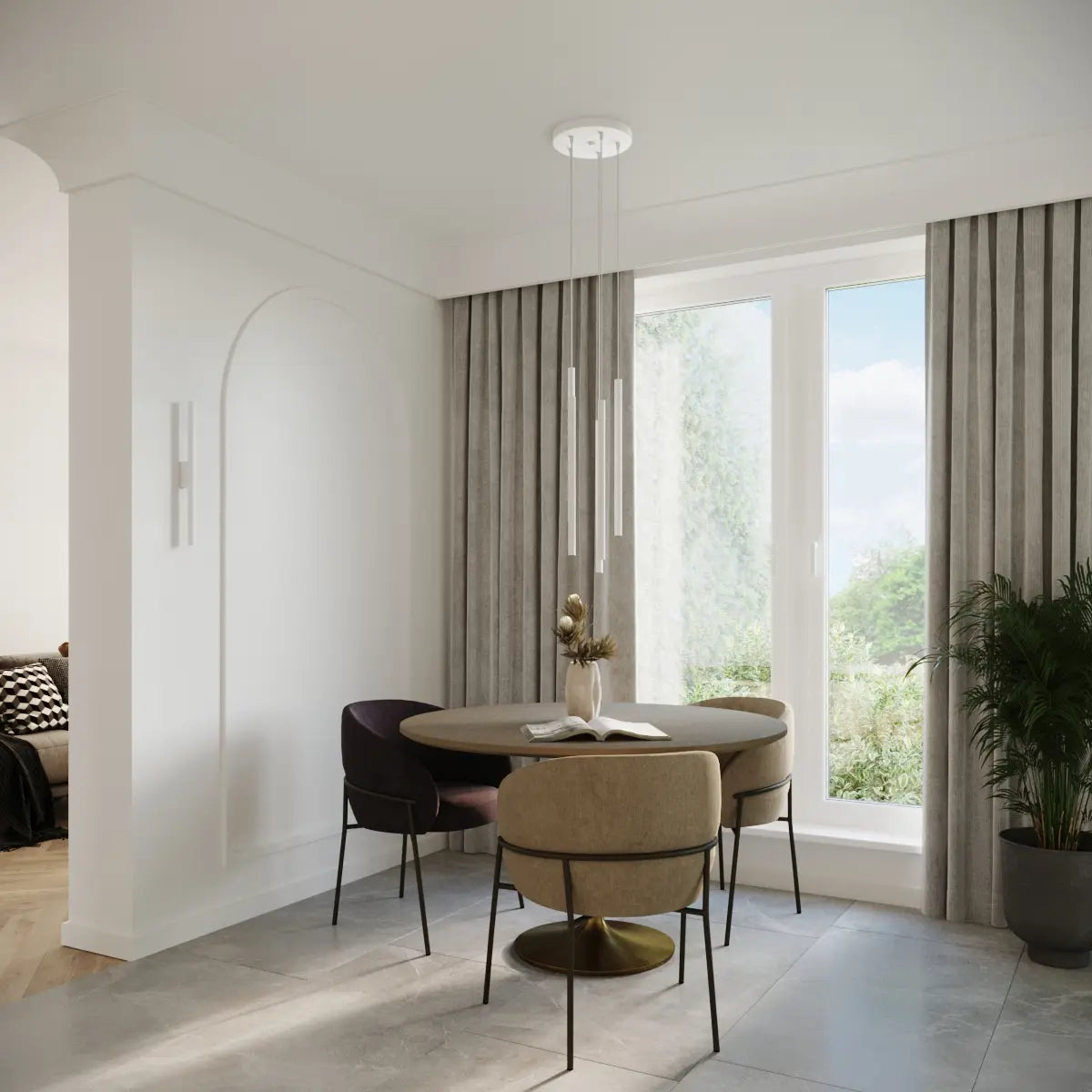 Wandleuchte Matita 50 – Weiß & Stahl