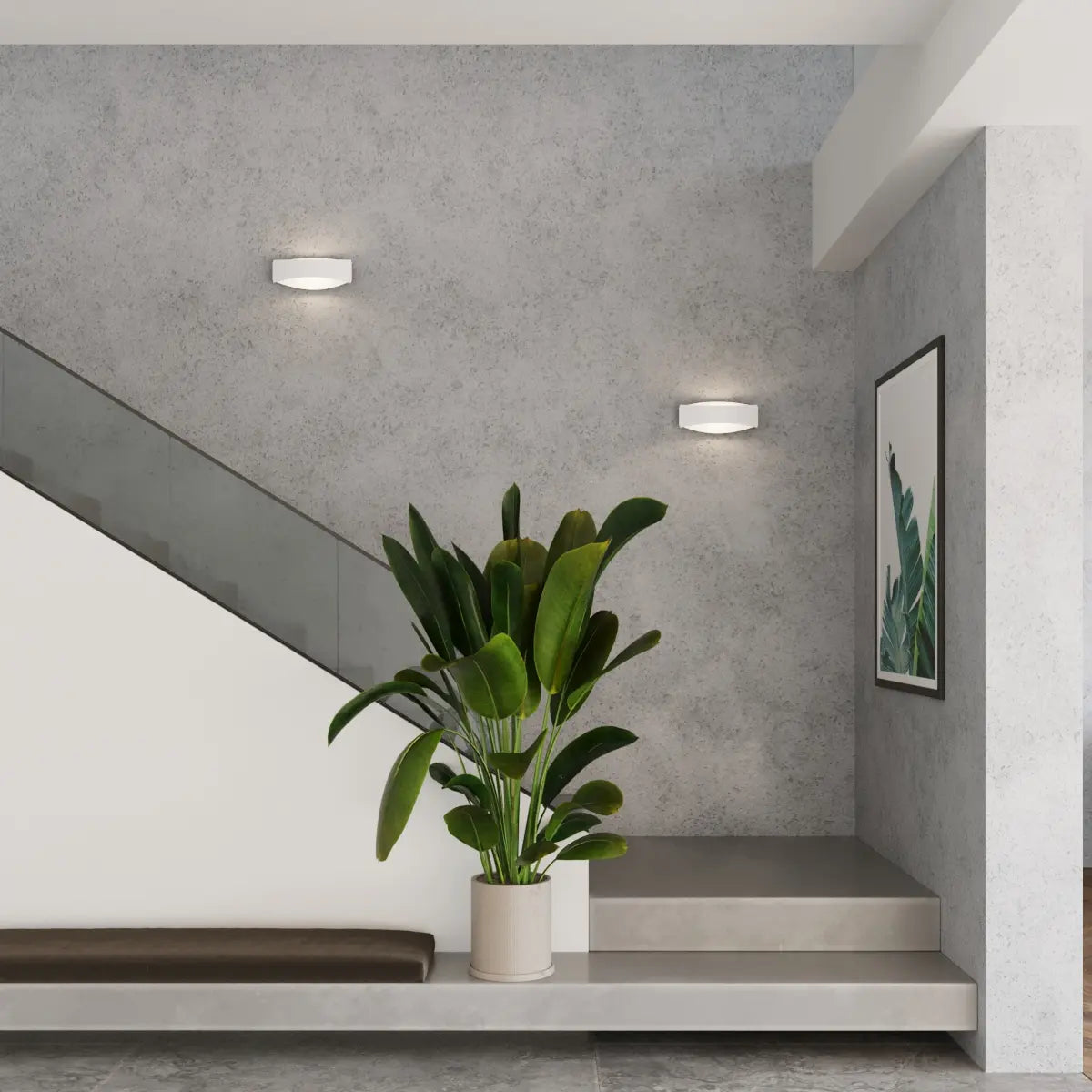 Wandleuchte Art Large – Weiß & Stahl