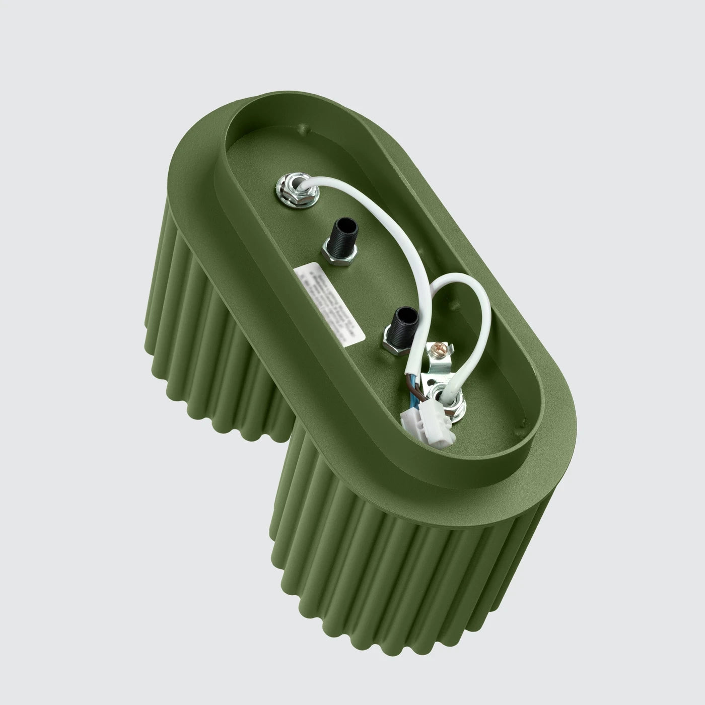 Deckenstrahler Japandi Double – Grün Olive & Aluminium