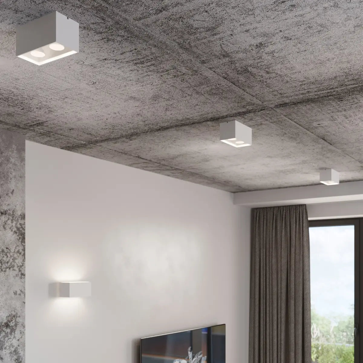 Plafondlamp Square Box – Wit & Aluminium