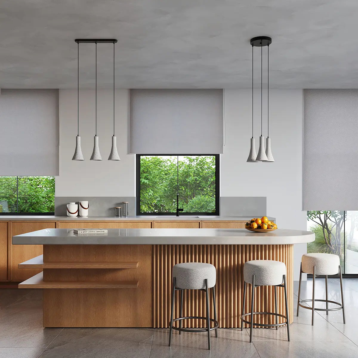 Hanglamp Tab 1 – Grijs & Beton & Zwart Metaal