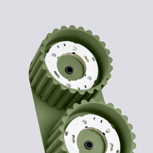 Deckenstrahler Japandi Double-XS – Grün Olive & Aluminium