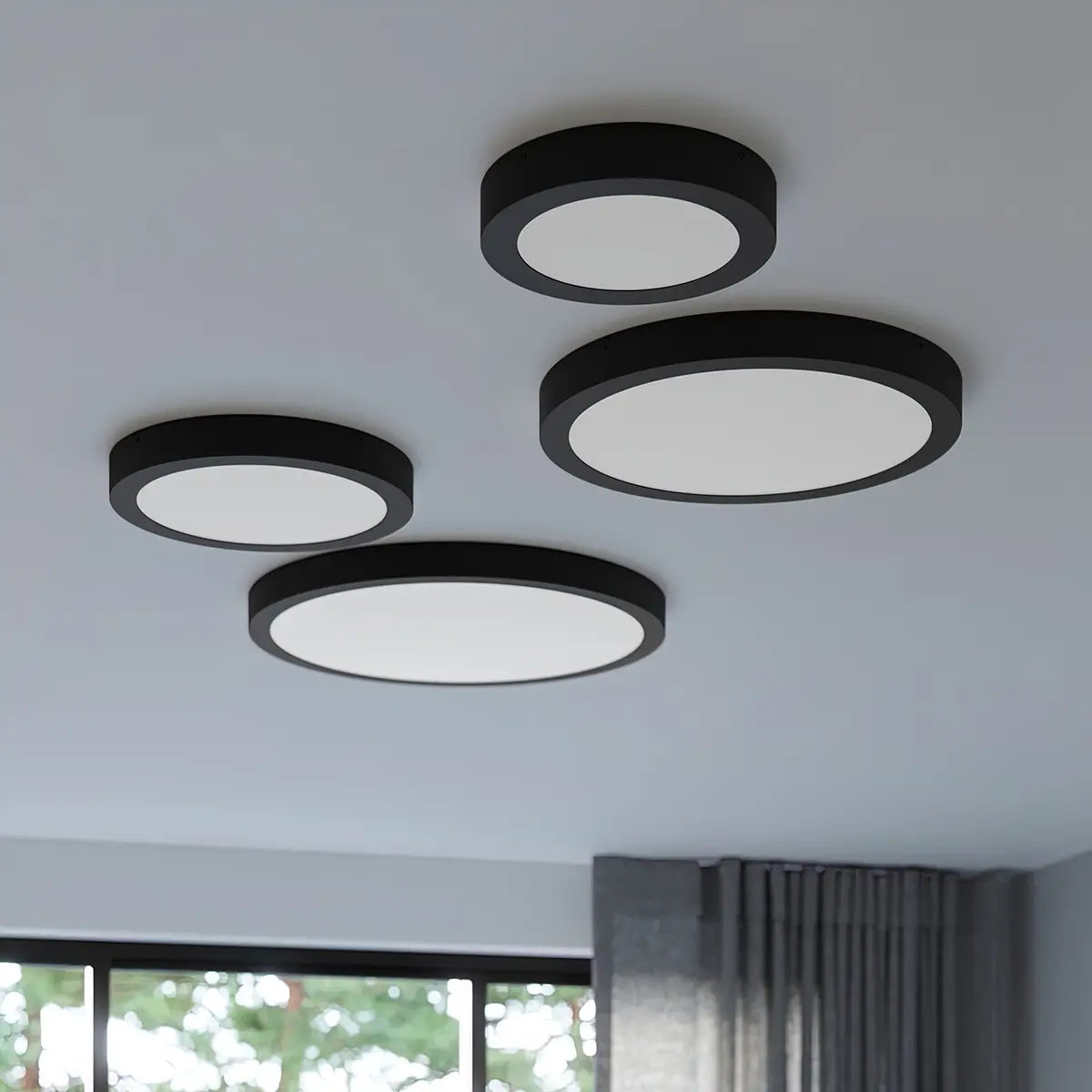 Plafondlamp Ufo Thin 50 – Zwart & Aluminium