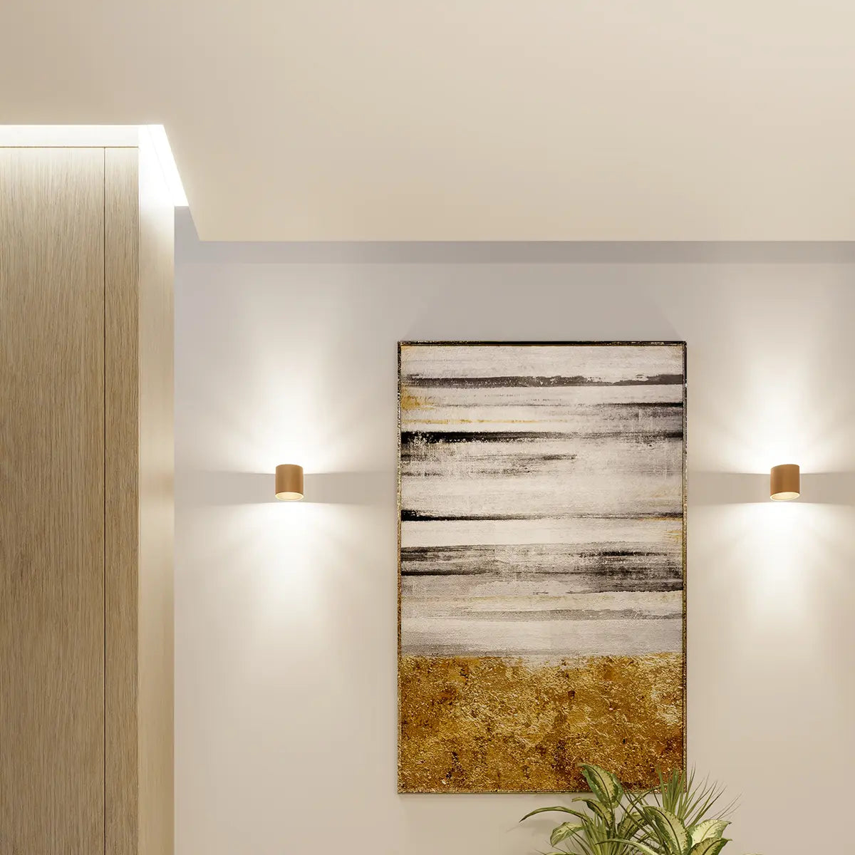 Deckenleuchte Rondo 1 – Gold & Aluminium