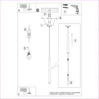 Pendelleuchte Prysma Long 1 – Schwarz & Stahl