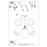 Plafondlamp Rondo 3R – Okerrood & Staal