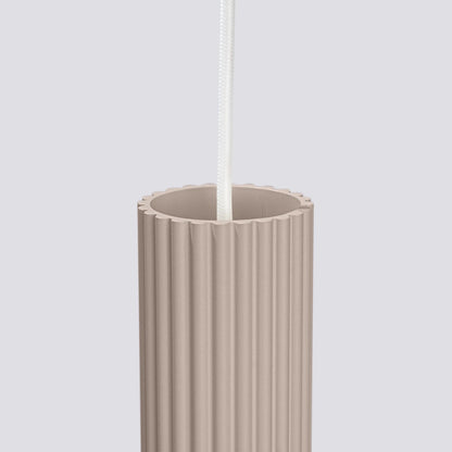 Pendelleuchte Japandi 1 – Taupe & Aluminium