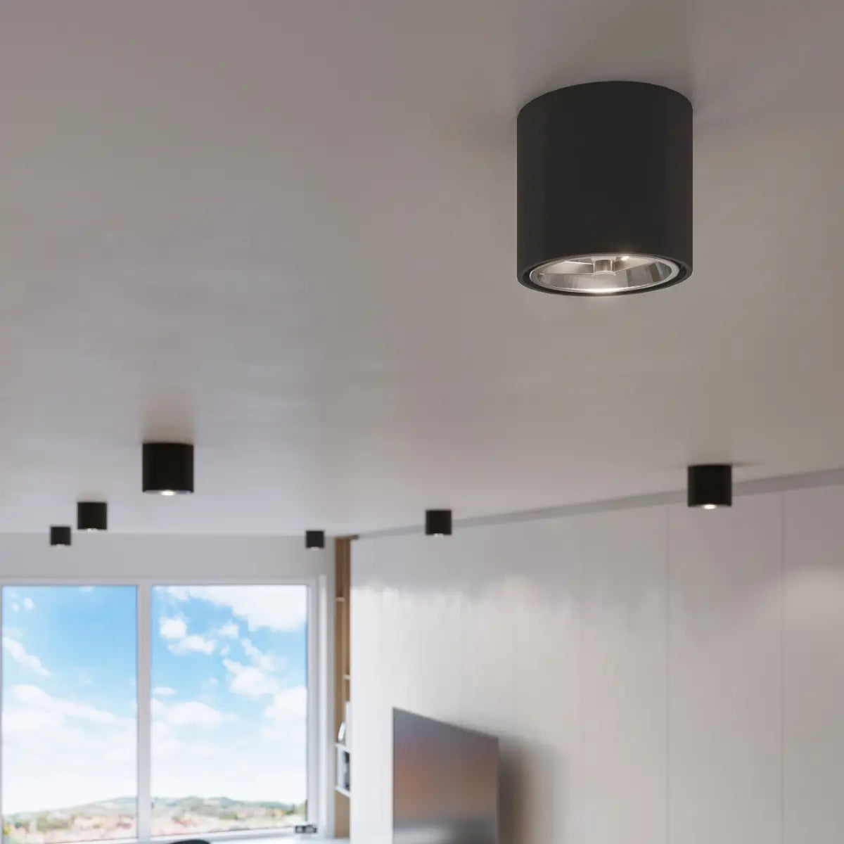 Deckenstrahler Rondo Flash – Schwarz & Aluminium