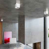 Deckenstrahler Square Flash – Weiß & Aluminium